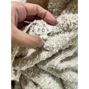 POL Women Cream Popcorn Knit Open Front Draped Cardigan‎ Sweater BST573 Large thumbnail 6