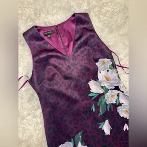 NEW Ted Baker Toriiy Wilderness Print purple Dress sz TB 4 US 12 thumbnail 5