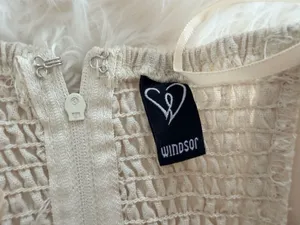 Windsor Linen-Blend Pointed Hem Corset Top, Size S thumbnail 2