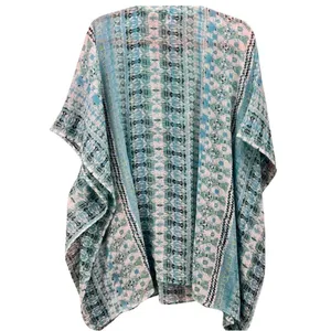 Chicos Beaded Kaftan Top Green Large‎ or XL thumbnail 3