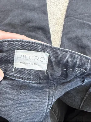 Pilcro Women’s The Skipper Cropped Jeans High Rise Wide Leg in Washed Black 28 thumbnail 8