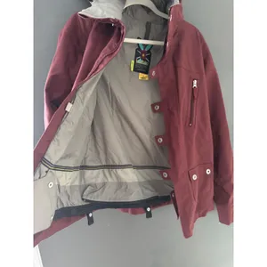 Burton‎ Dryride Women Burgundy Herringbone Snowboard Jacket Hooded Medium thumbnail 3