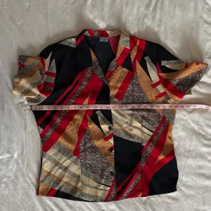 Vintage Abstract Button Down Top XXL Black thumbnail 4