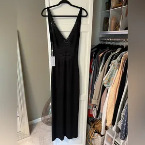 Torn by Ronny Kobo Black Madi Knit Open Back Bodycon Bohemian Beach Summer Dress thumbnail 6