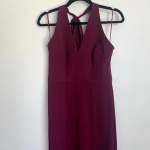 NWT Dress The Population Shiloh Tie Back Halter Dress in Dark‎ Magenta thumbnail 6