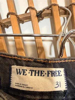 Free People We The Free Tinsley Baggy High Rise Straigjt Leg Jeans Faded Black Slouch Grunge thumbnail 6
