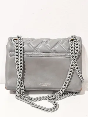 Kurt Geiger MINI KENSINGTON DRENCH Slate Grey Chain Strap Shoulder Bag thumbnail 6