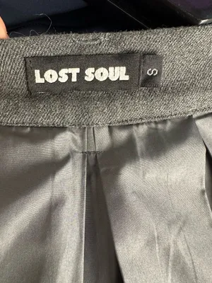 Lost Soul Pleated Half Skirt Over Skirt dark Grey Adjustable Belt Goth preppy Sm thumbnail 5