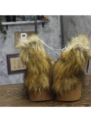 A New Day Womens Terra Boots Faux Fur Fuzzy 94715799 Brown 11M thumbnail 4