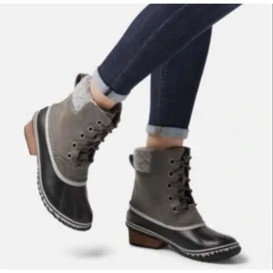 Sorel Slimpack II Lace Waterproof Winter Boots in Quarry Grey and Black Size 6 thumbnail 1