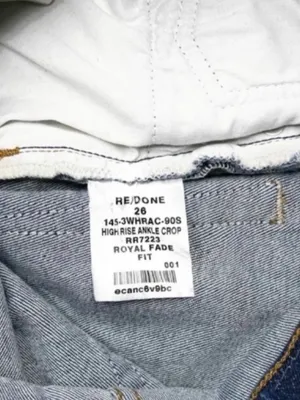 NWT Revolve x RE/DONE High Rise Button Front Ankle Crop Jeans thumbnail 9