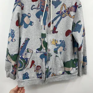 Disney Toy Story Hoodie Sweatshirt Full Zip Women M Giddy Up Woody Buzz Pattern thumbnail 4