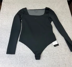 Nike Form Dri-FIT Stealth Evaporation Long Sleeve Bodysuit Black HQ8296-011 L thumbnail 1
