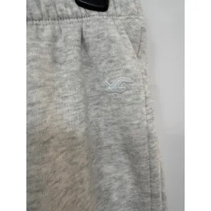 Hollister Gray Sweatpants Fleece Lined Logo Joggers Medium thumbnail 3