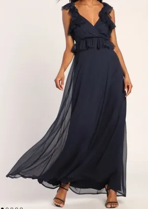 LULUS Prom Wedding Bridesmaid Romantic Flowy Chiffon Maxi Dress thumbnail 1