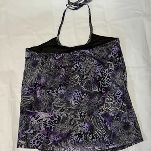 Iz Byer large Purple and Black Halter Top women's lined blouse thumbnail 2