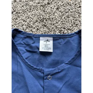 Medline Women's Navy Blue‎ Long Sleeve Snap Button down Scrub Top Size Medium thumbnail 3