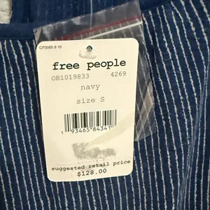 Free People Indigo Dreams Oversized Tunic Top Navy Blue Small NEW Boho Chic thumbnail 8
