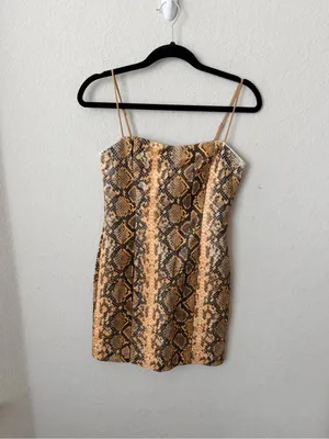 Likely Snake-Print Dress in Gold & Black Size 4 thumbnail 7