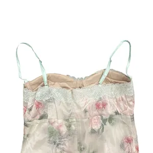 Bustier Satin Slip Bodycon Midi Floral Dress in Multi, Size S​ thumbnail 4