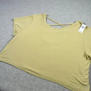 NEW American Eagle Womens XL Top Shirt Athletic Green Stretch Lightweight‎ Cross thumbnail 8