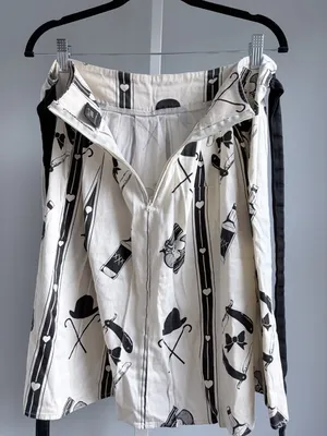 Rock Steady Cream Black Novelty Print Skirt Rockabilly Pinup XL thumbnail 5