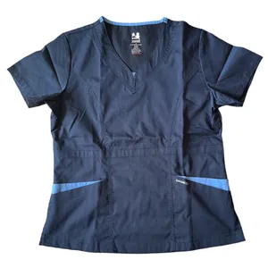 DAGACCI Navy Scrubs Top and Pants Set, Small Blue Size M thumbnail 3