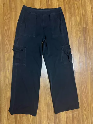 Halara High Waisted Pull On Cargo Wide Leg Travel Pants Black Size XL. thumbnail 2
