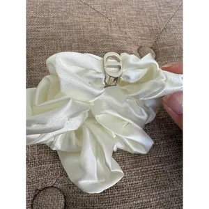 Christian Dior Beauty White Satin Hair Scrunchie thumbnail 2