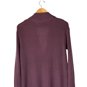 UGG Sweater Women Small Plum Purple‎ Wool Blend Ribbed Longline Duster Cardigan thumbnail 4