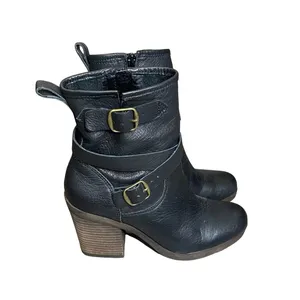 Lucky Brand Orenzo Ankle Moto Boots Black Leather Women's Size 6 thumbnail 2