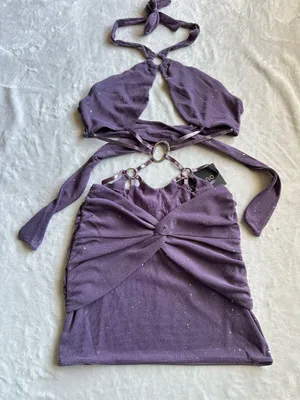 Outcast Clothing Laina Mini Dress Purple thumbnail 4