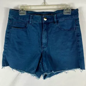 American Eagle Outfitters Blue Stretch Hi-Rise Shortie Shorts Womens Size 12 thumbnail 1