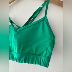 Aerie Offline Green Goals Rib‎ Strappy Back Sports Bra thumbnail 2