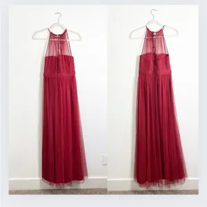 NWT Amsale Aliki Crimson Bridesmaid Dress Size 6 thumbnail 2