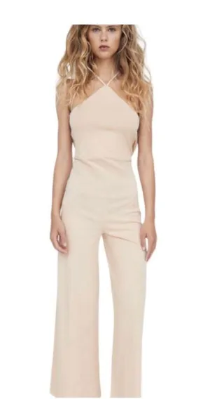 ZARA Cream Halterneck Jumpsuit thumbnail 4