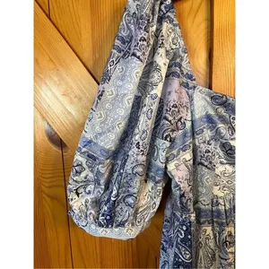 NSR LAYLA PRINTED MIDI DRESS IN BLUE PATCH nwt Size Med (2910) thumbnail 5