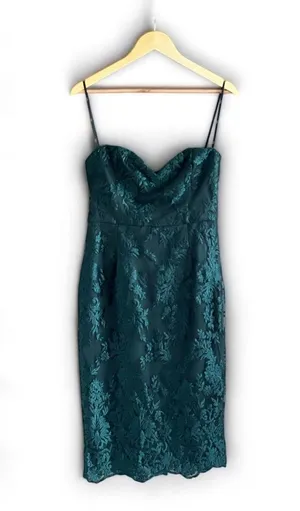 Lulus What a Knockout Forest Green Embroidered Strapless Dress thumbnail 4
