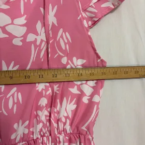 Sunday‎ Up Tiered Maxi Dress Sz M Pink Floral Boho Cottage Resortwear Vacation thumbnail 7