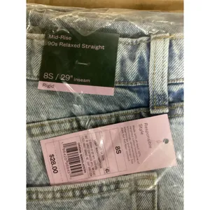 Wild Fable Womens 90s Relaxed Straight Mid Rise Distressed Jeans LightWash 8S 29 thumbnail 4