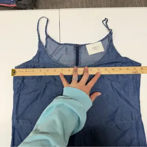 JUST Female Size S Lewis Jumpsuit Wide Leg Chambray Blue Denim Light Tencel thumbnail 14