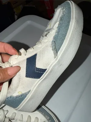Dr. Scholl's Womens Madison Lace White/Blue Fabric Sneaker Shoes (7832509) used thumbnail 8