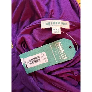 Earthbound Jumpsuit Women XXL Purple V Neck Cap Sleeve Wide Leg Knot Front NWT thumbnail 6