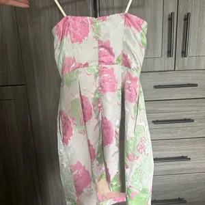 Floral Pink and Green Dress thumbnail 2