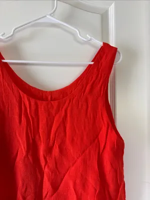 Women’s Bright Red Sleeveless Layered Tank / J34 thumbnail 2