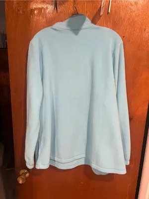 Lane Bryant Light Blue Quarter-Zip Fleece Pullover thumbnail 8