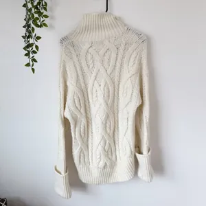 Citizens of Humanity Zola Aran Cable-Knit Chunky Turtleneck Sweater Sz XS/S thumbnail 3