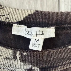 Oli & Hali Bohemian Cotton Ribbed Foliage Washed Brown Long Sleeve size medium thumbnail 8