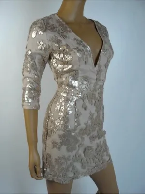 Lovers + Friends Blush Sequin Floral V-Neck Mini Dress thumbnail 12