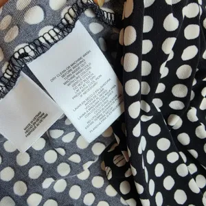 Anne Klein NWT Womens Polka Dot Split Neck Long Sleeve Blouse Black White Size M thumbnail 5